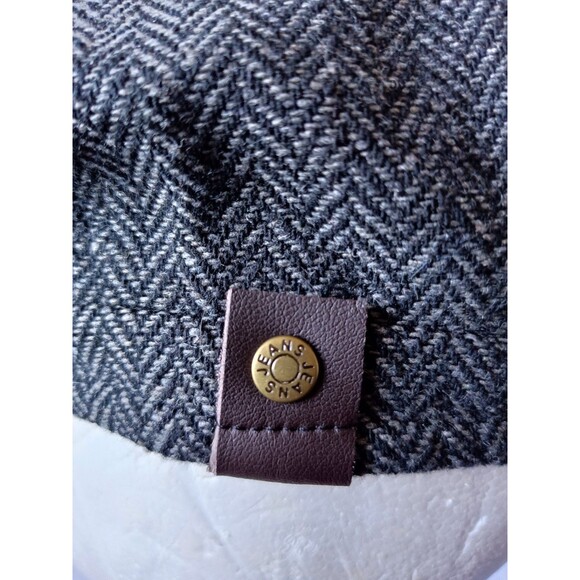 Newsboy Hat Flat Cap Driver Herringbone Tweed Plain Wool Adjustable Stretch - Picture 4 of 7